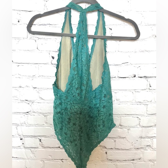 Free People Intimately Avery Juniper Lace Bodysuit size SMALL - Picture 7 of 10